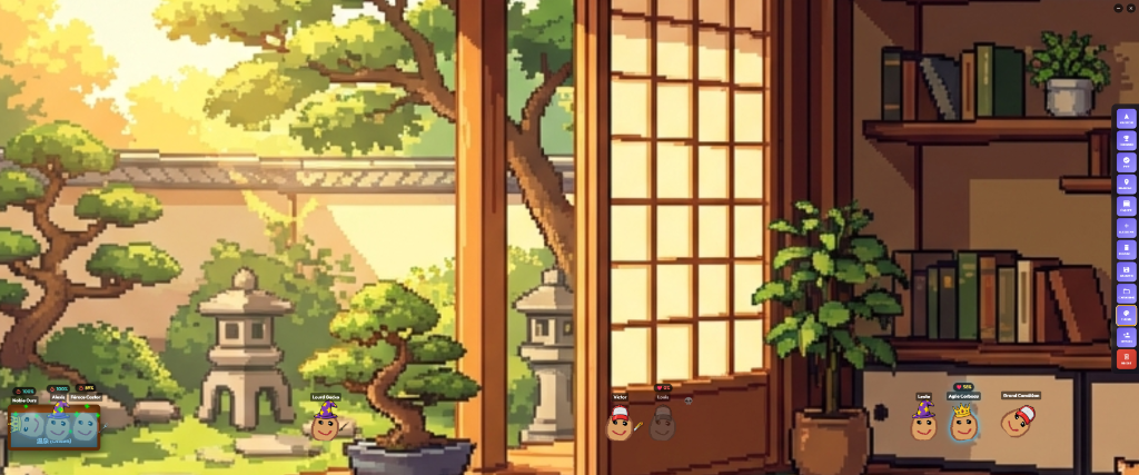 AutoBattler 2D : un onsen en pixel art où se reposent les guerriers patates